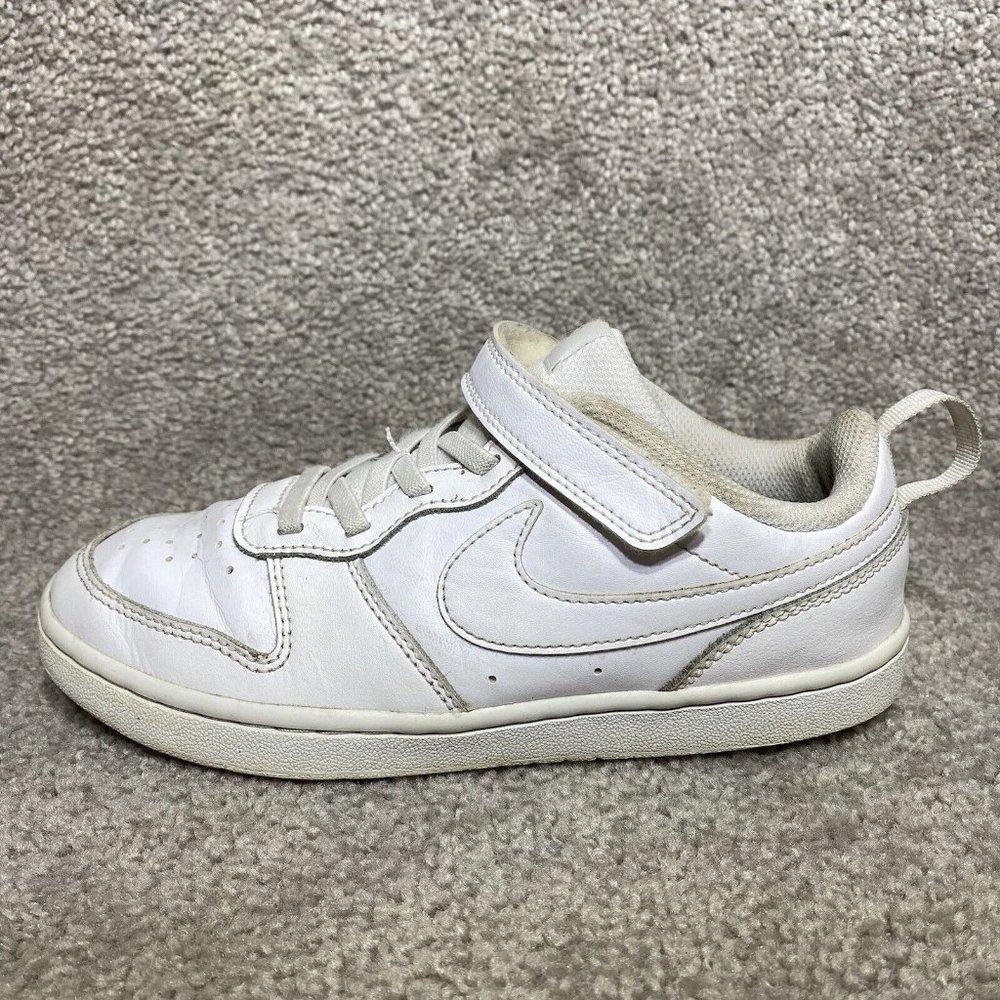 Nike Court Borough Low 2 Triple White Shoes BQ5451-100 YOUTH US Size 3Y